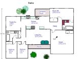 floor plan design (house with garden)